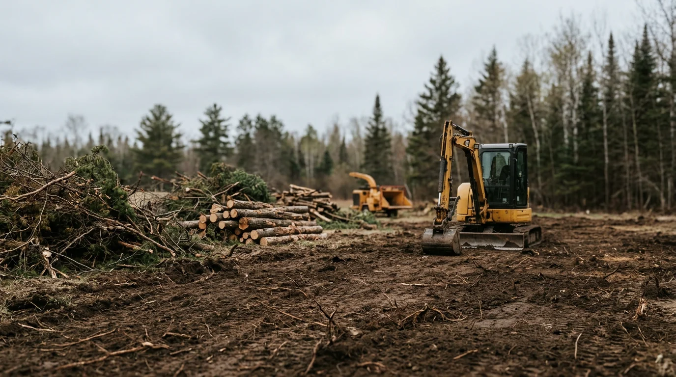 Cleared lot ready for construction or landscaping project